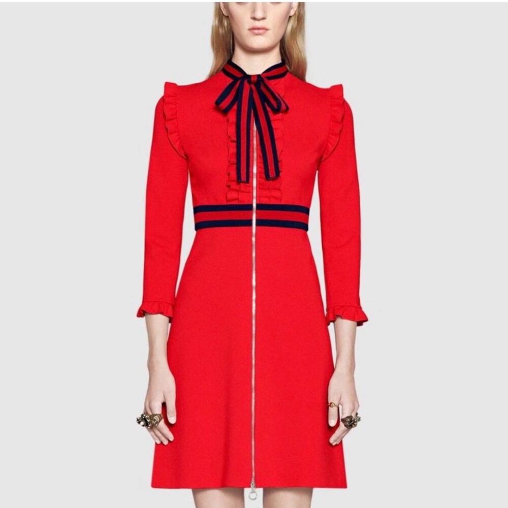 Gucci Red Jersey Dress